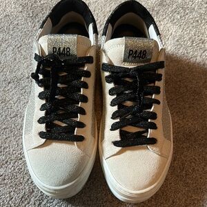 P448 Cream and Black Sneakers